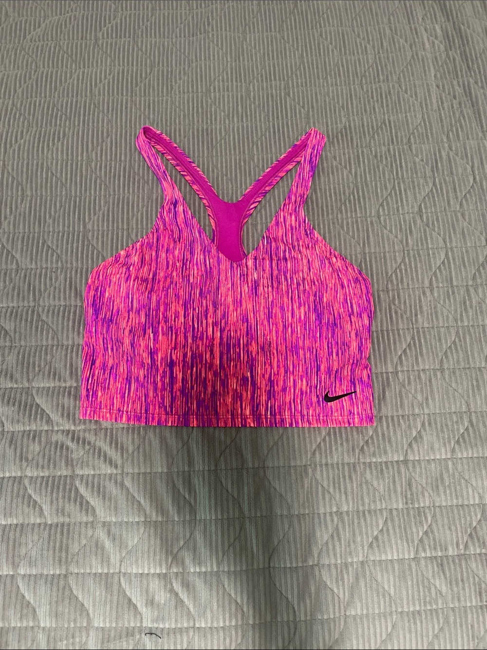 Nike Pink & Purple Space-Dye Racerback Swim Top